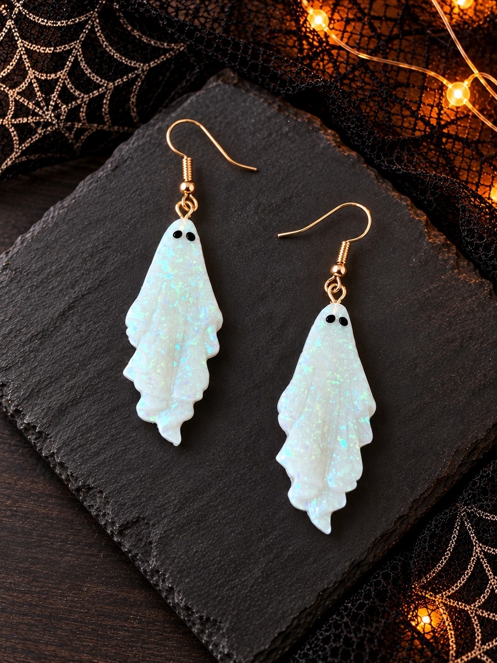 Spooky Cute Acrylic Ghost Earrings Halloween Dangle Jewelry